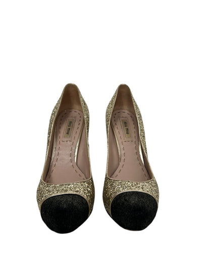 Miu Miu Glitter Pumps, Sz 36
