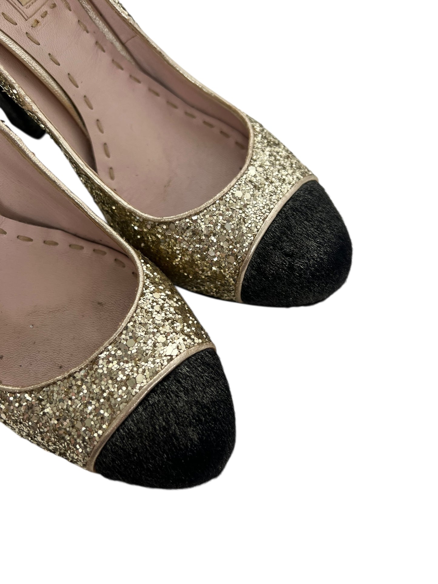 Miu Miu Glitter Pumps, Sz 36