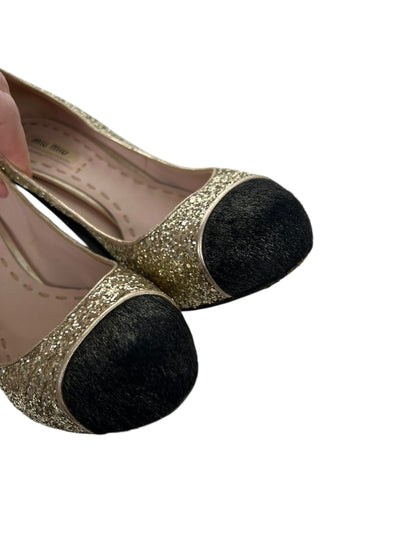 Miu Miu Glitter Pumps, Sz 36