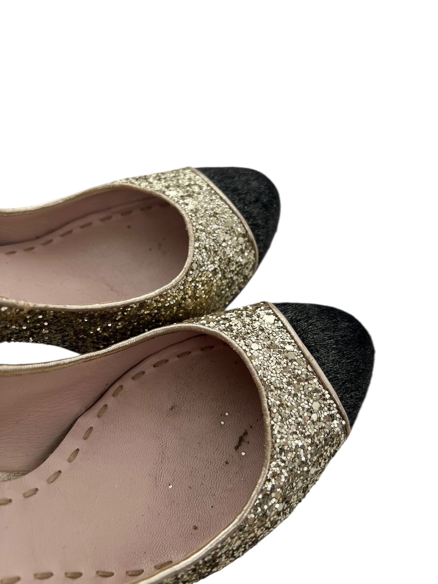 Miu Miu Glitter Pumps, Sz 36