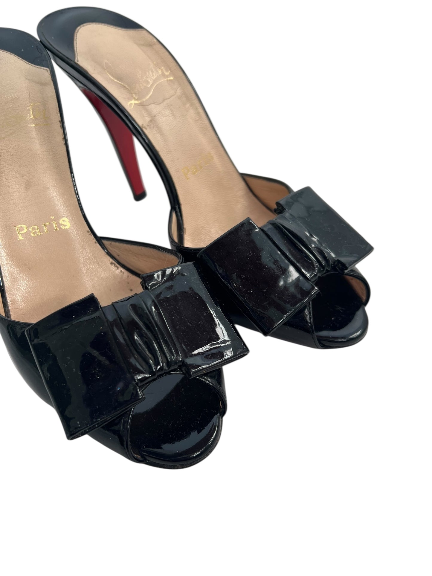 Christian Louboutin Patent Mules, Sz 38