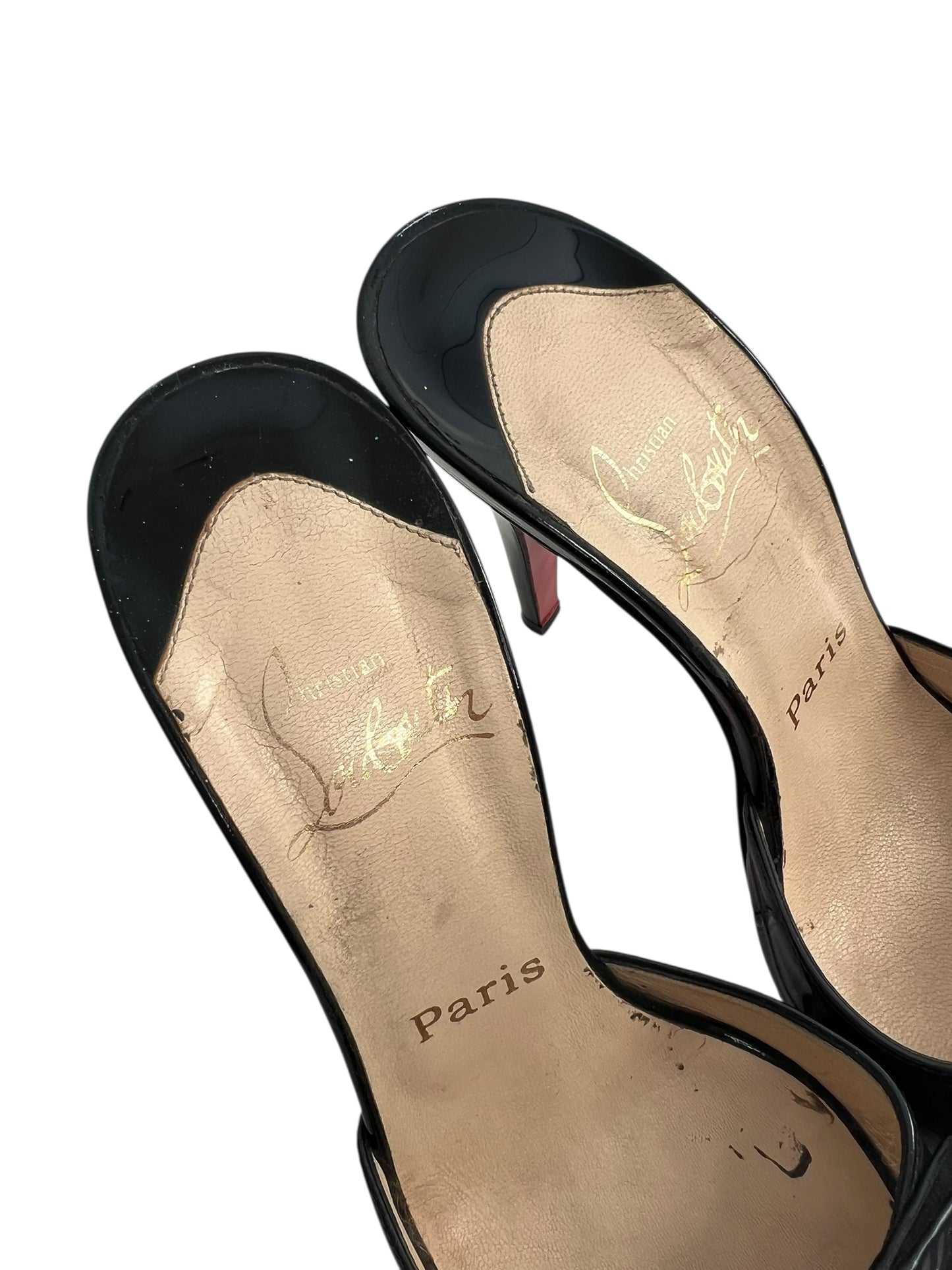 Christian Louboutin Patent Mules, Sz 38