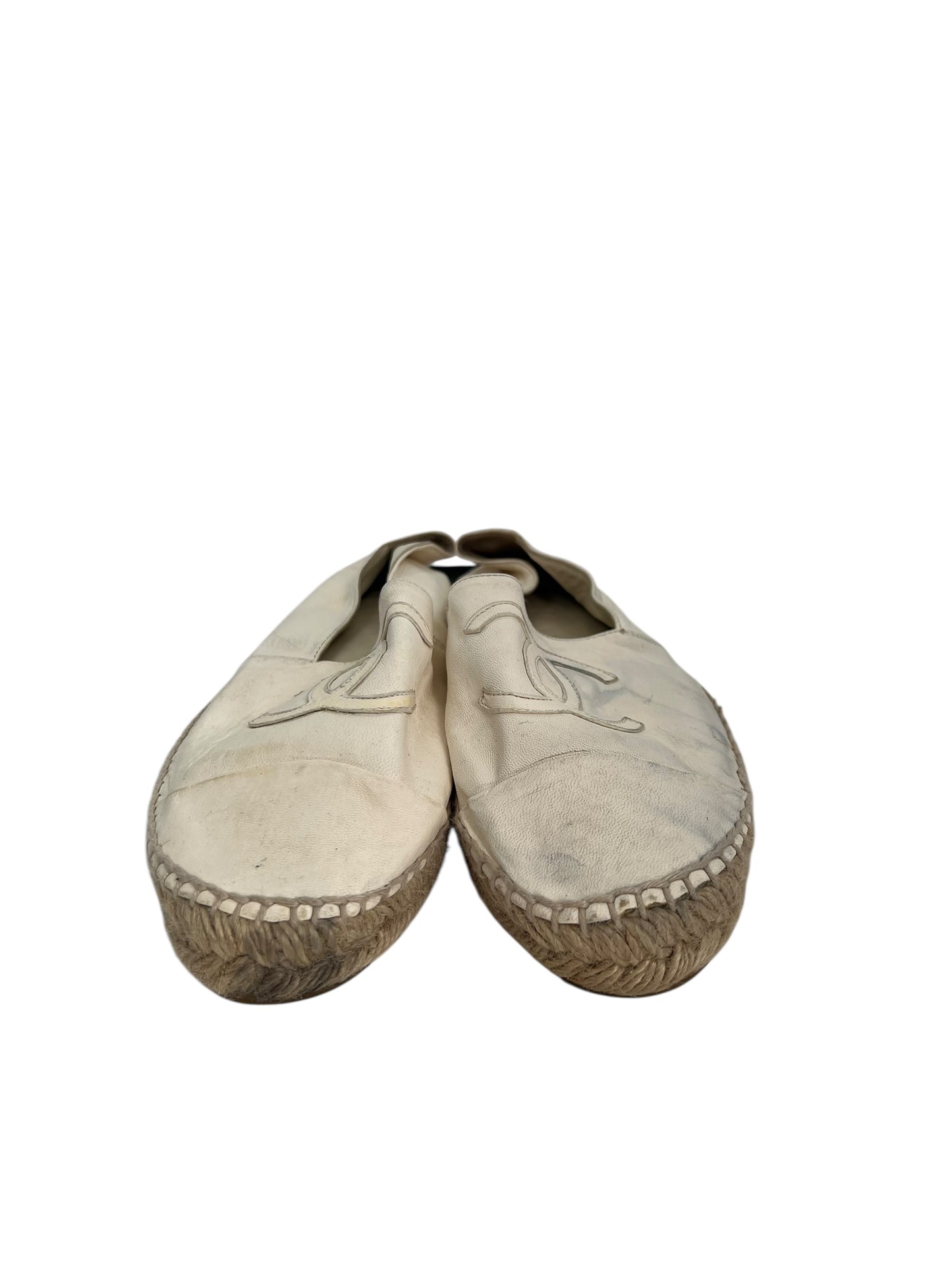 Chanel Leather Espadrilles, Sz 37 (Fits Small)