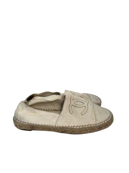 Chanel Leather Espadrilles, Sz 37 (Fits Small)