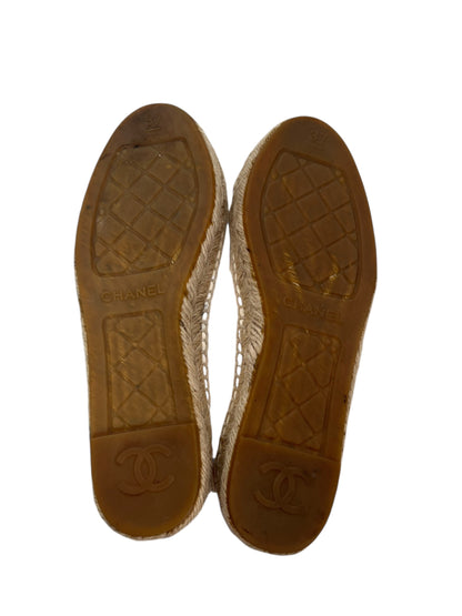 Chanel Leather Espadrilles, Sz 37 (Fits Small)