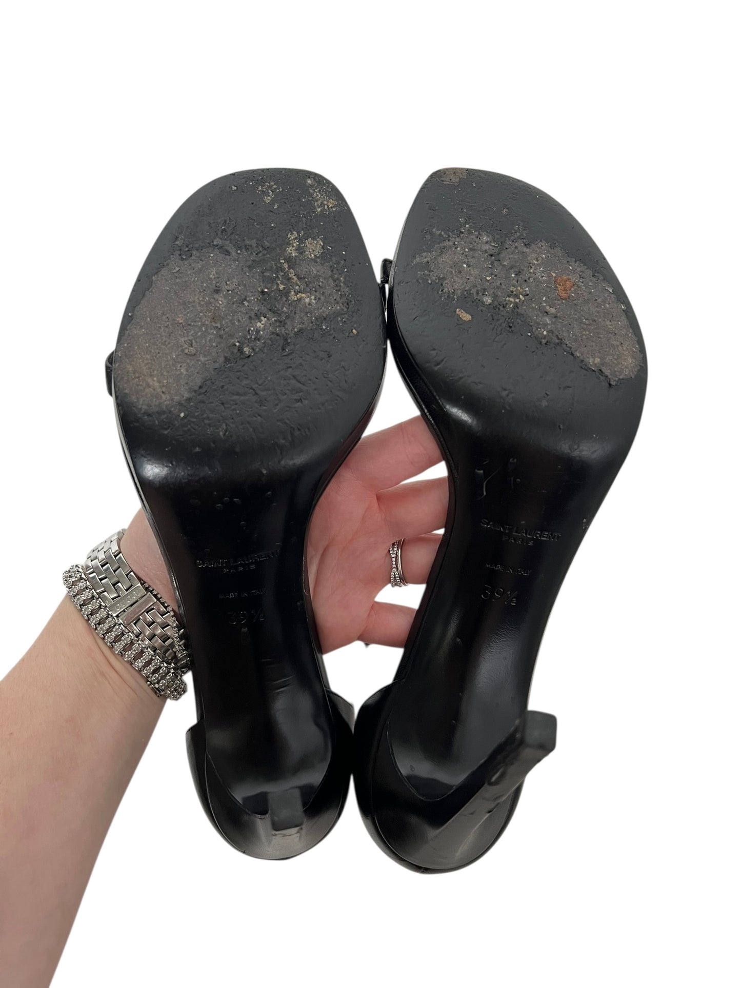 Saint Laurent Leather Heels, Sz 39.5