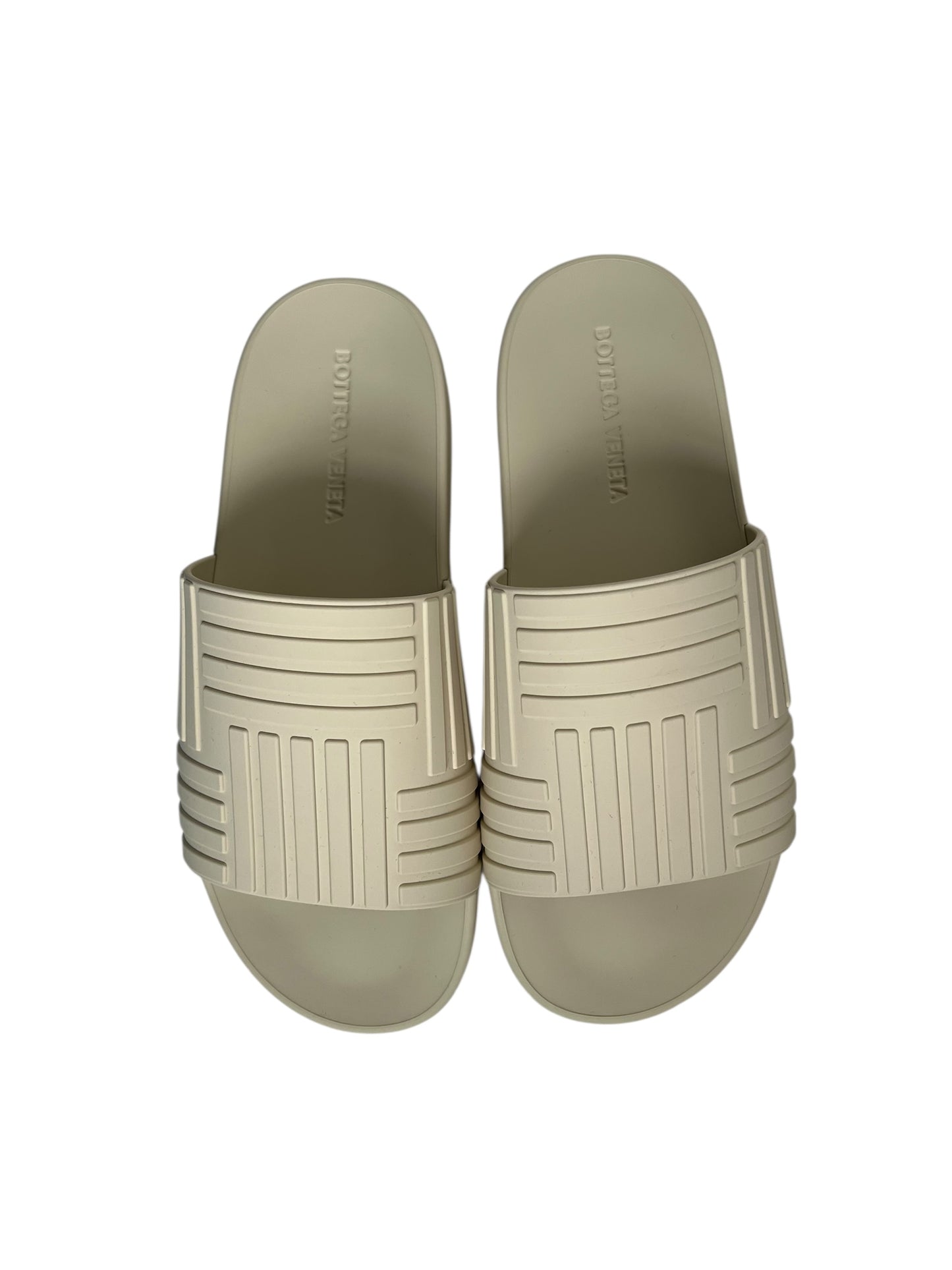 Bottega Veneta Cream Slides, Sz 39 (New with Dustbags)