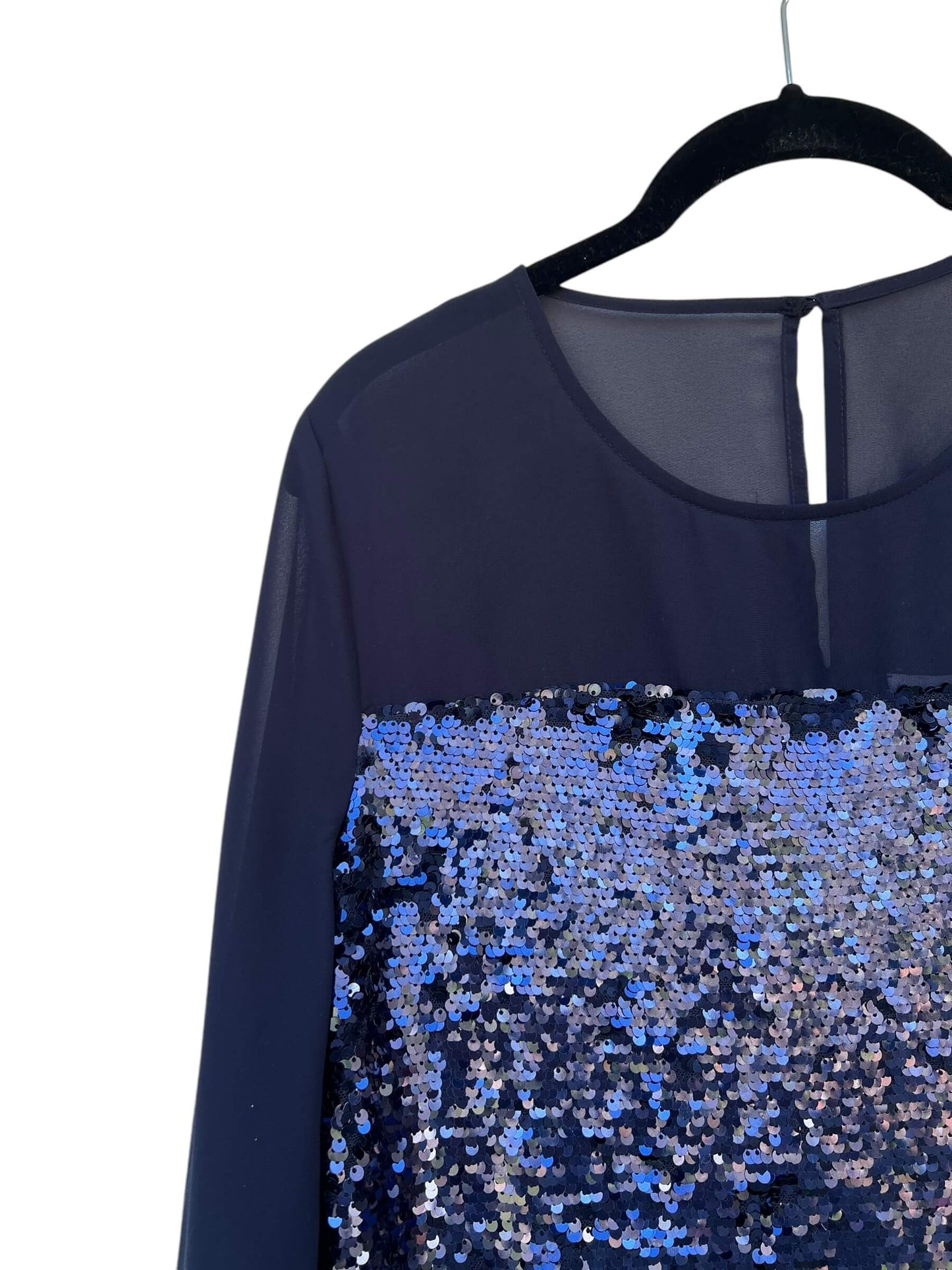 Warehouse Sequin Chiffon Top, Sz 10 (New with Tags)
