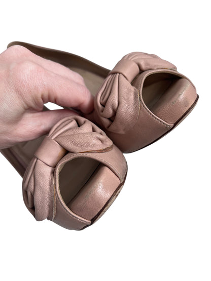 Valentino Leather Bow Heels, Sz 37