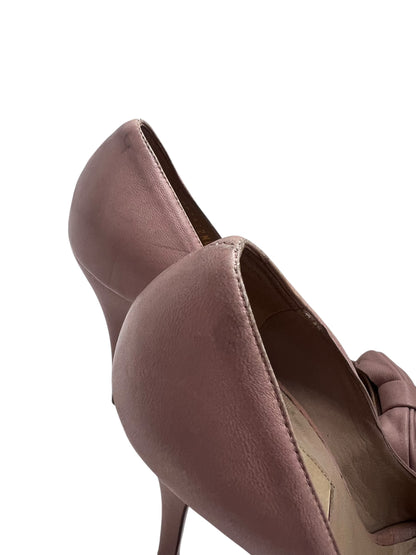 Valentino Leather Bow Heels, Sz 37