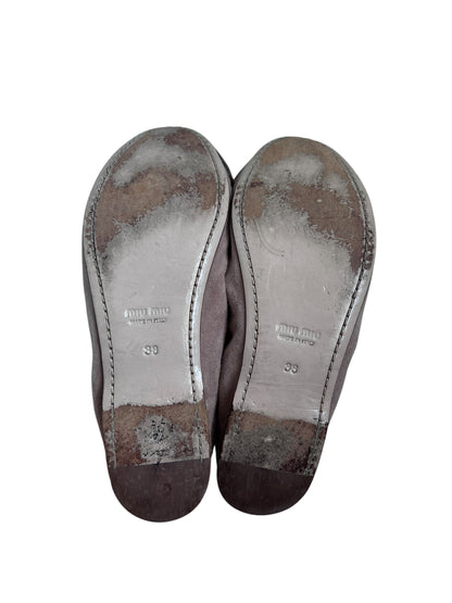 Miu Miu Suede Flats, Sz 38