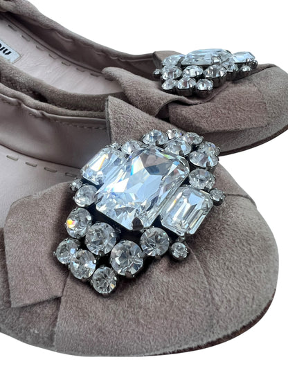 Miu Miu Suede Flats, Sz 38