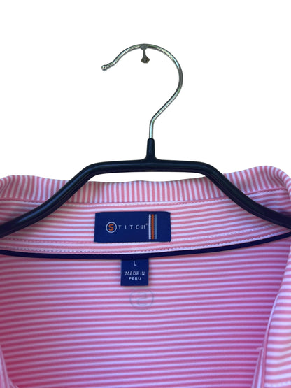 Stitch Striped Golf Polo, Sz L (New with Tags)