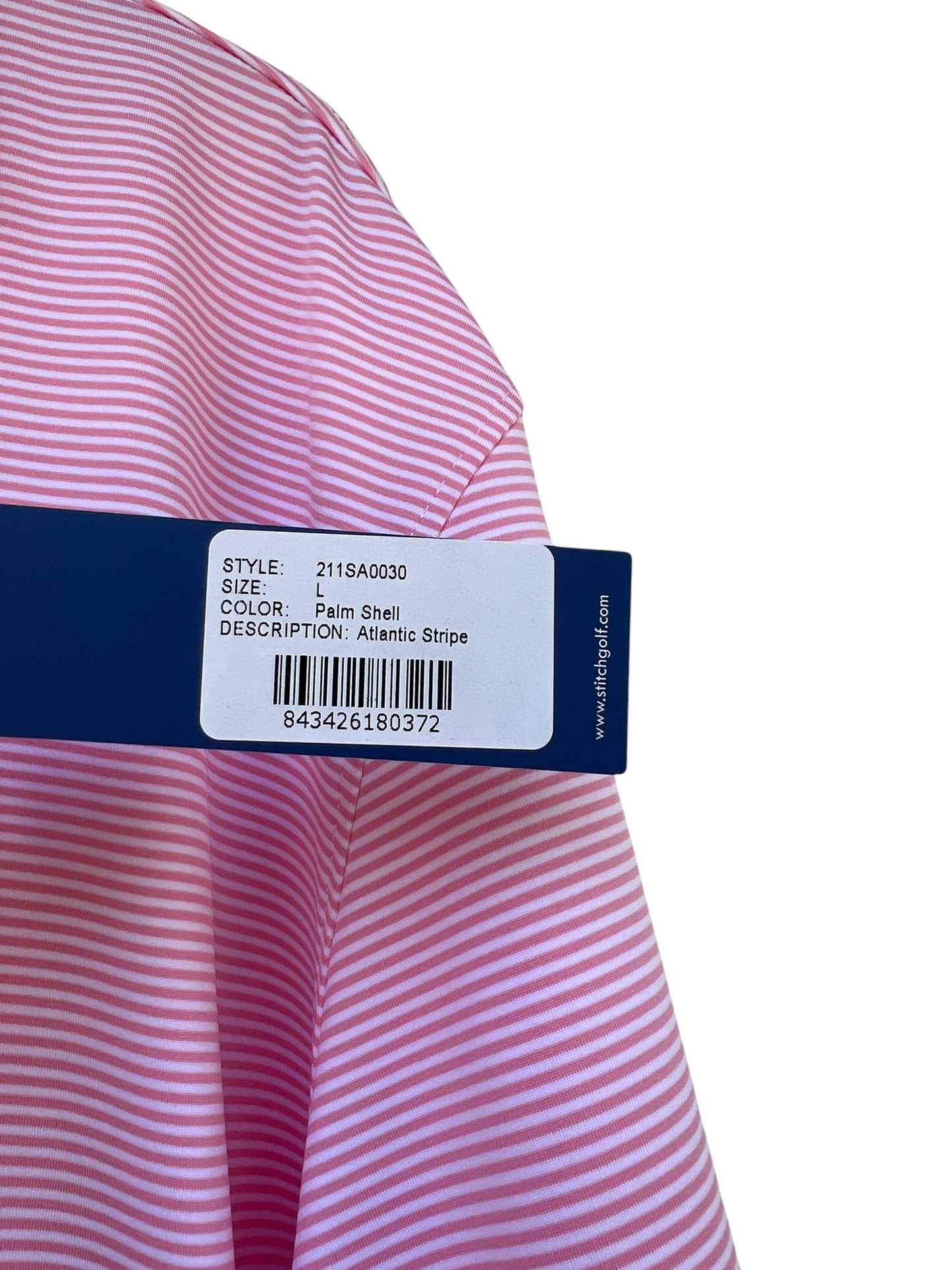 Stitch Striped Golf Polo, Sz L (New with Tags)