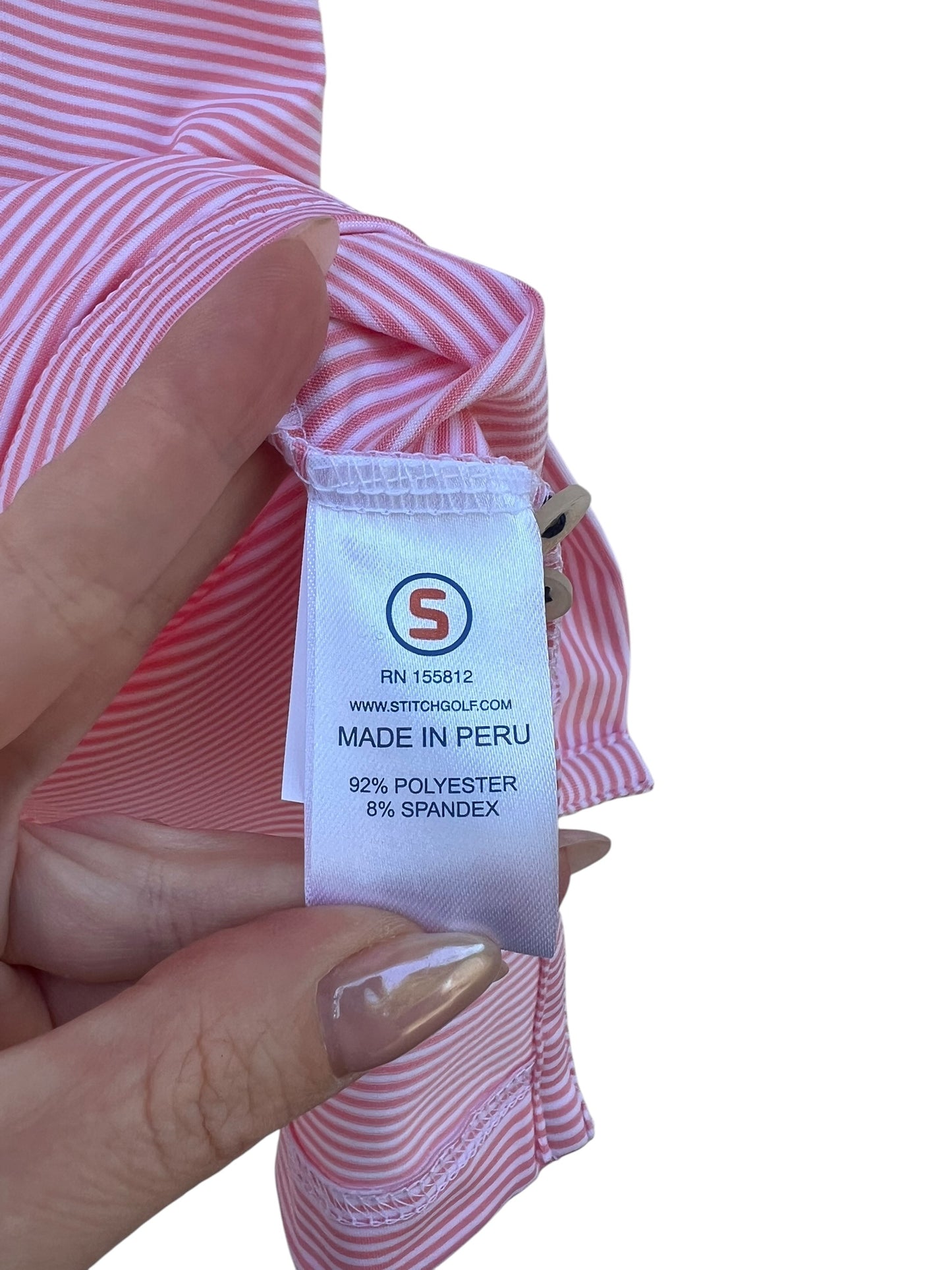 Stitch Striped Golf Polo, Sz L (New with Tags)