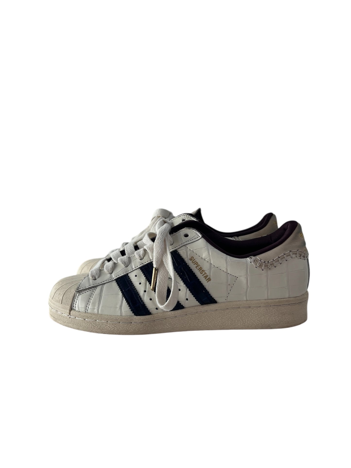 Wales Bonner x Adidas Superstar Croc Embossed Trainers, Sz 7.5