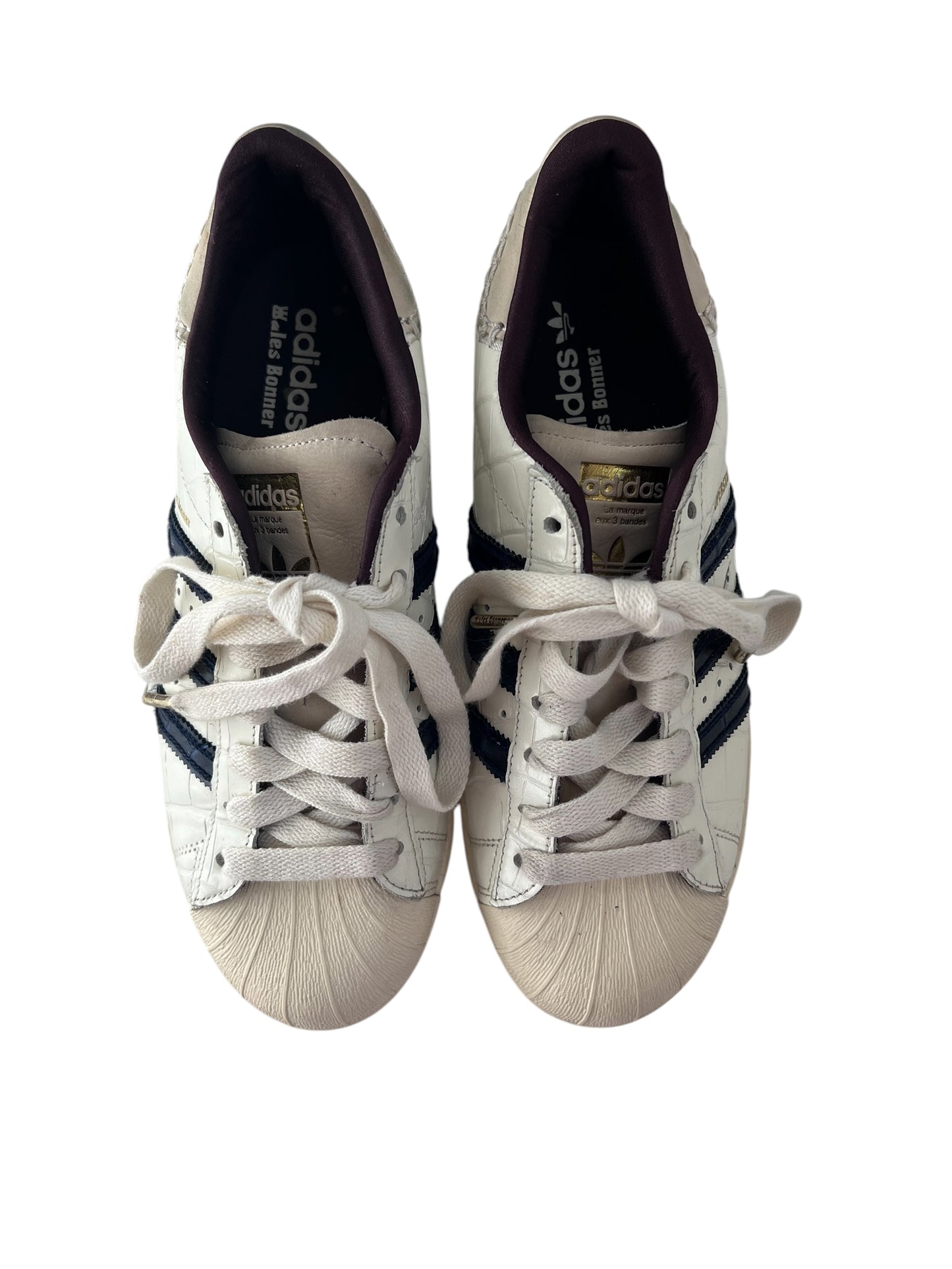Wales Bonner x Adidas Superstar Croc Embossed Trainers, Sz 7.5