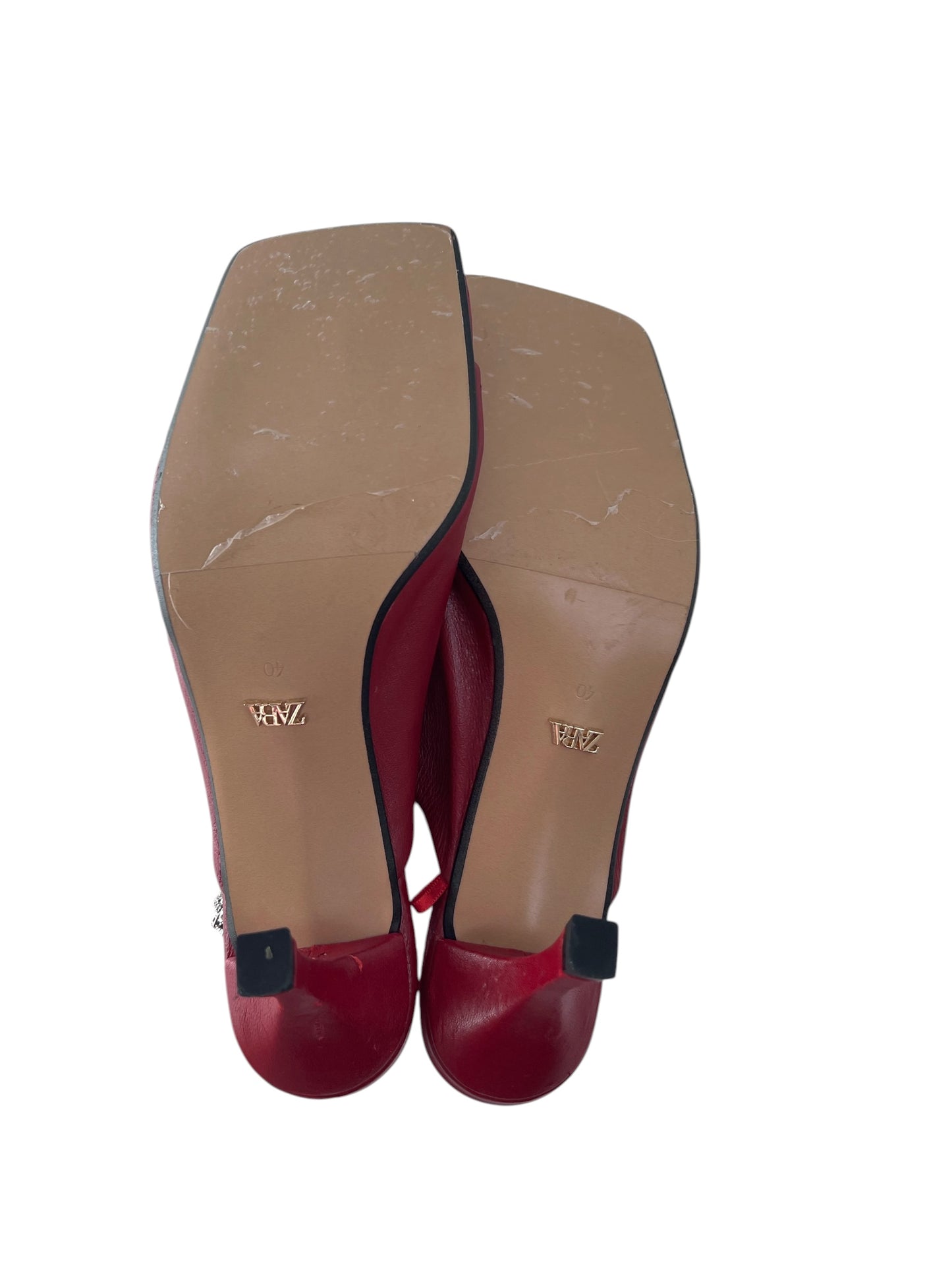 ZARA Leather Heels, Sz 40