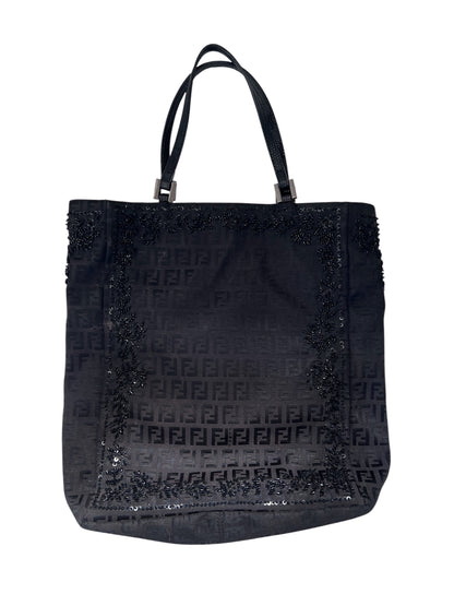 Fendi Zucca Beaded Tote Bag