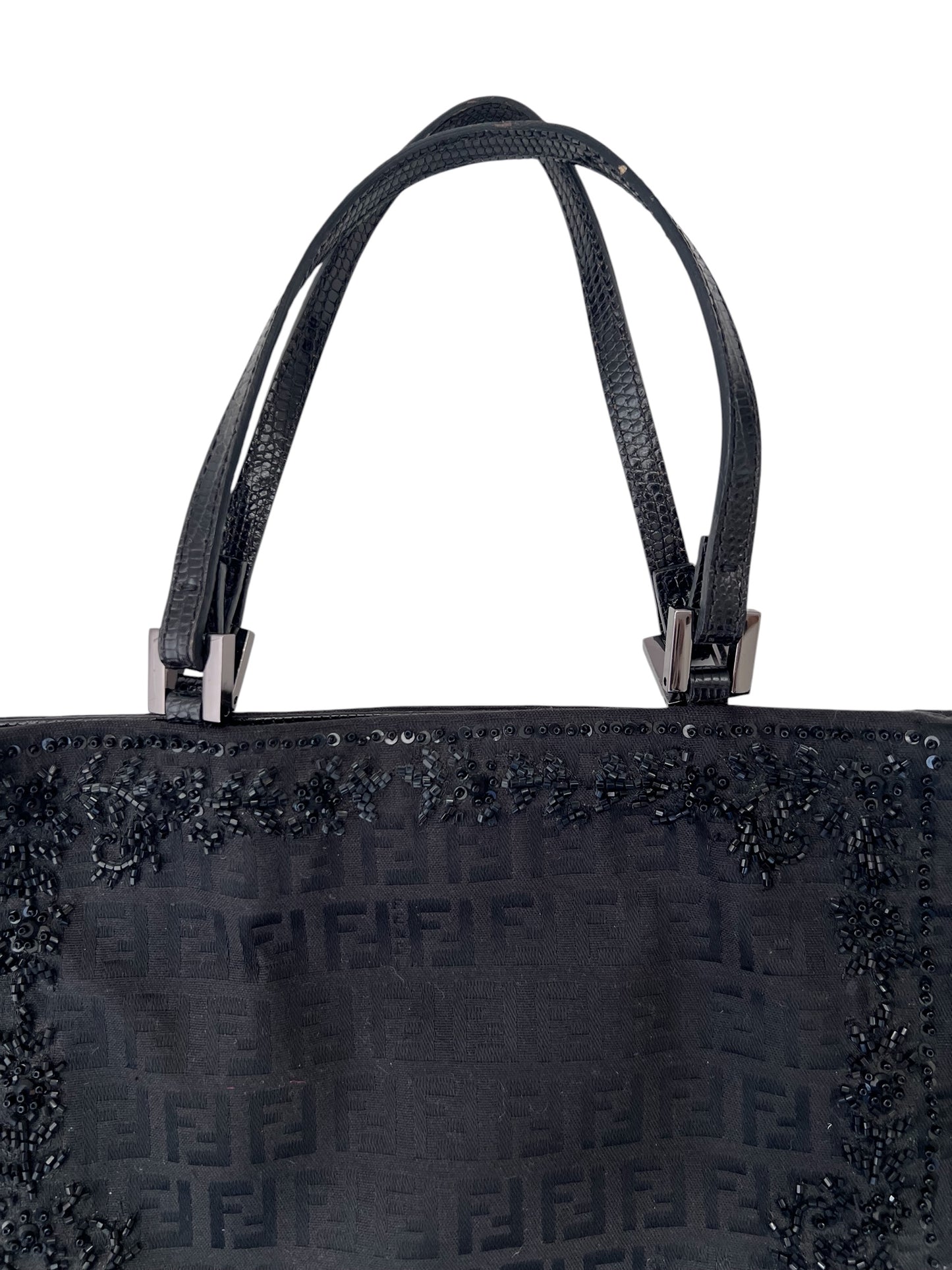 Fendi Zucca Beaded Tote Bag