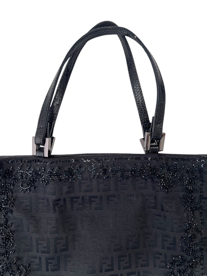 Fendi Zucca Beaded Tote Bag