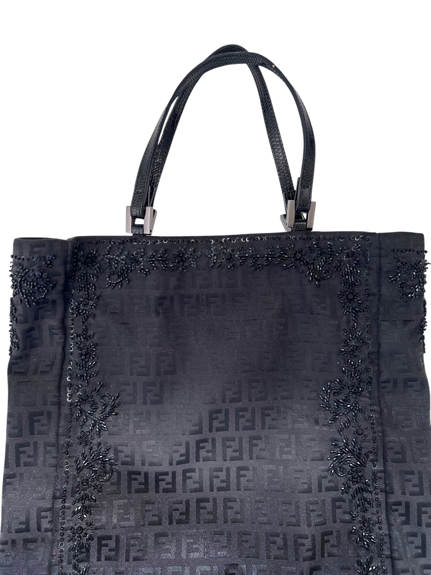 Fendi Zucca Beaded Tote Bag