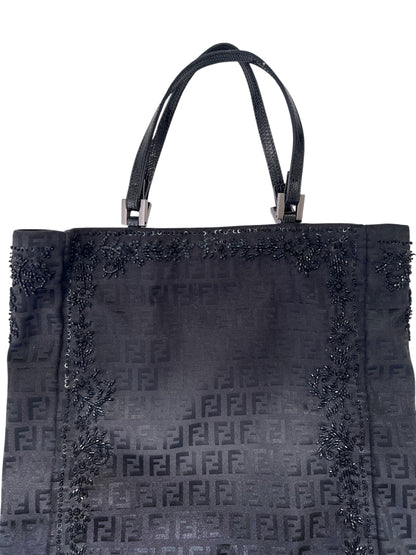 Fendi Zucca Beaded Tote Bag