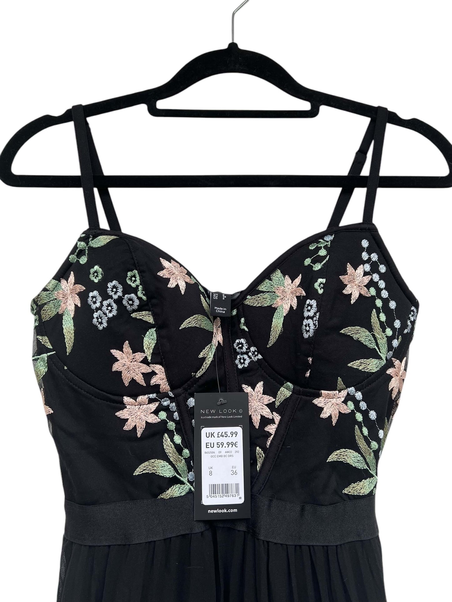 New Look Embroidered Dress, Sz 8 (New with Tags)