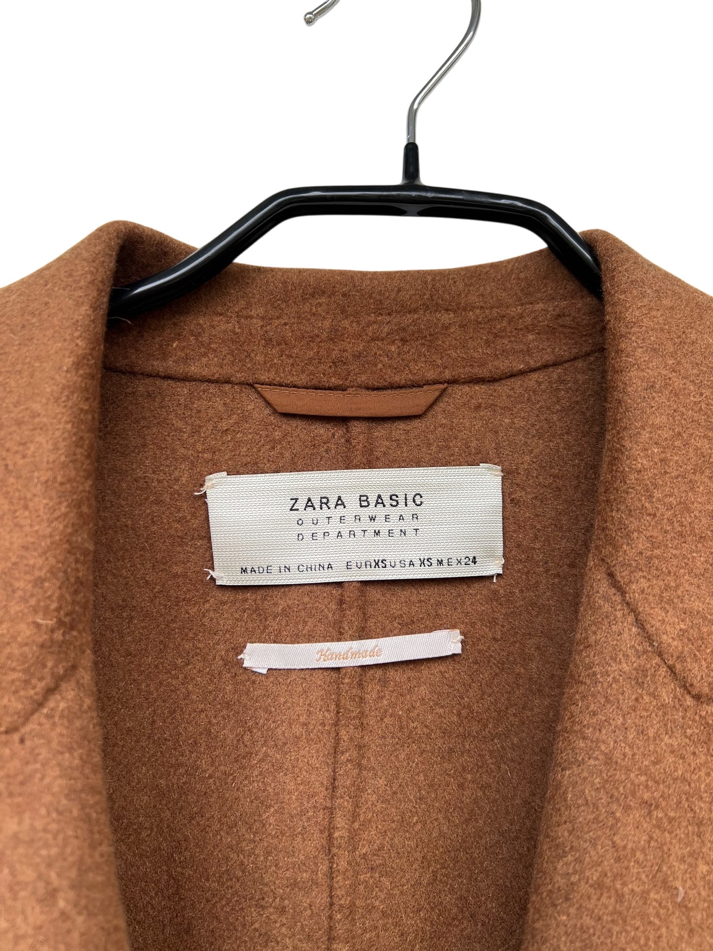 ZARA Tan Handmade Coat, Sz XS